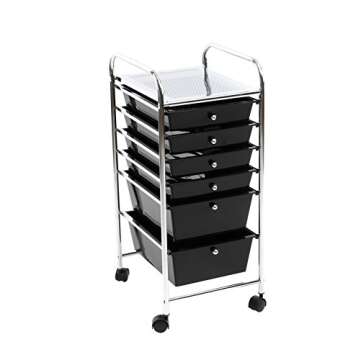 Finnhomy 6 Drawer Rolling Cart for Home and Office Storage