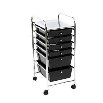 Finnhomy 6 Drawer Rolling Cart for Home and Office Storage