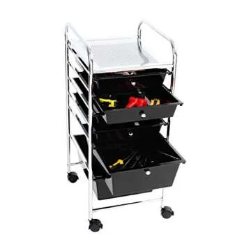 Finnhomy 6 Drawer Rolling Cart for Home and Office Storage