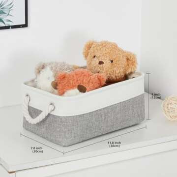 Bidtakay Small Baskets for Organizing Fabric Storage Baskets for Shleves 6 Pack Collapsible Closet S...