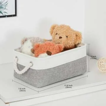 Bidtakay Small Baskets for Organizing Fabric Storage Baskets for Shleves 6 Pack Collapsible Closet S...