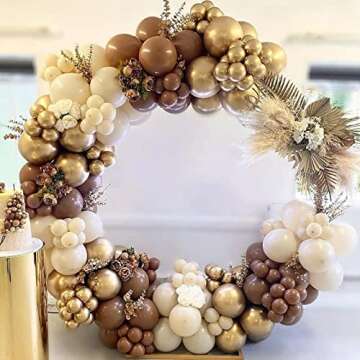 RUBFAC 129pcs Brown Balloons Different Sizes 18 12 10 5 Inches for Garland Arch Kit, Premium Boho Coffee Brown Latex Balloon for Birthday Party Graduation Wedding Anniversary Baby Shower Decoration