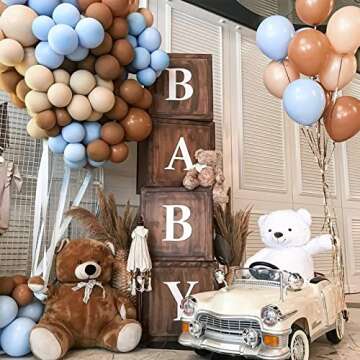RUBFAC 129pcs Brown Balloons Different Sizes 18 12 10 5 Inches for Garland Arch Kit, Premium Boho Coffee Brown Latex Balloon for Birthday Party Graduation Wedding Anniversary Baby Shower Decoration
