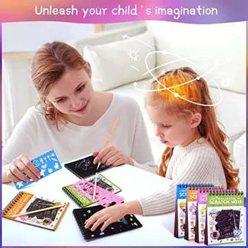 POKONBOY 24 Pack Rainbow Scratch Paper Arts Notebooks, Scratch Note Pads for Kids Rainbow Party Favors Coloring Books for Girls Boys Art Party Supplies