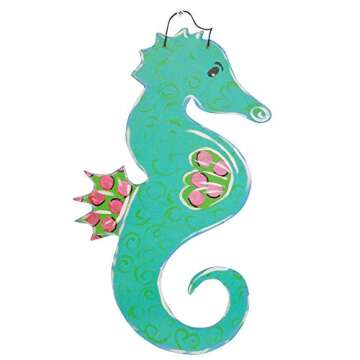 Seahorse Cutout Unfinished Wood Nautical Decor Beach House Decor Sea Animal MDF Shaped Canvas Style 1