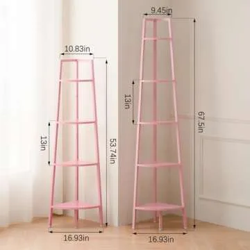 Stylish Yoobure Corner Shelf 4-Tier Bookshelf