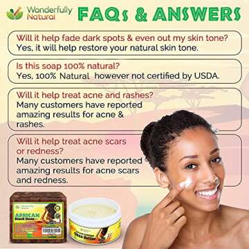 Organic African Black Soap - For Acne & Dark Spots | Natural Vegan and Cruelty Free – Satisfaction Guarantee 1lb bar | 90 day Supply