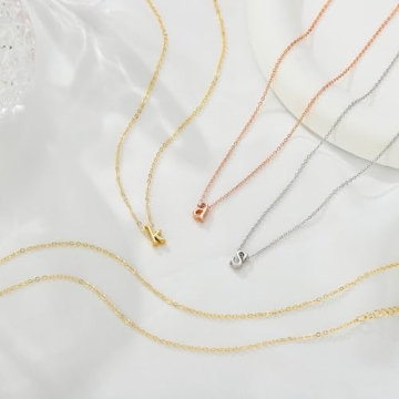 MONOOC Initial Necklaces for Women Girls - Letter Necklace Initial Necklace Dainty Necklace for Women Gold Initial Necklaces for Women Gold Necklace for Women Teen Girl Gifts Dainty Necklace