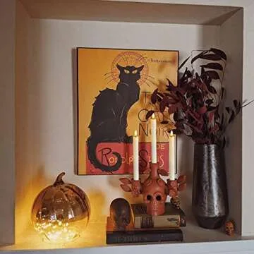 LULUBRO 3D Led Flameless Flickering Battery Operated Powered Taper Candles with Remote,Electric Timer Fake Candle Like Real Wax,Realistic Candlesticks for Valentine's Day Table/Windows/Wedding Decor