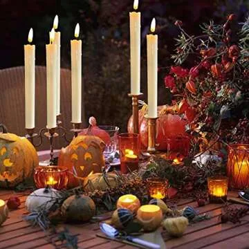 LULUBRO 3D Led Flameless Flickering Battery Operated Powered Taper Candles with Remote,Electric Timer Fake Candle Like Real Wax,Realistic Candlesticks for Valentine's Day Table/Windows/Wedding Decor
