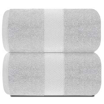White Classic Luxury Soft Bath Sheet Towels - 650 GSM Cotton, Extra Large, 2 Pack