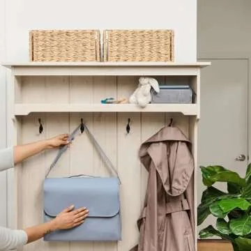 The PaperSavor ™ Fireproof Crossbody Bag - Waterproof & Flame Retardant Bag for Documents, Cash, & Essentials - Stylish Bag with Wide Strap, Secure Closure, Interior Organization - Large, Light Blue