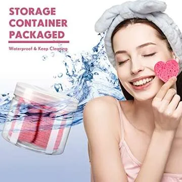 Adorable 60 Heart Shape Facial Sponges - Natural Cleansing Pads
