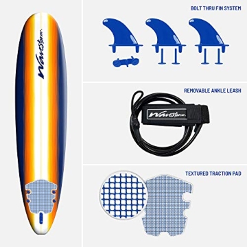 WAVESTORM 8' Surfboard Sunburst Graphic Beginner Friendly