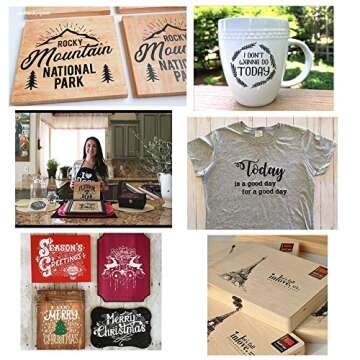 JAJADO Christmas Self-Adhesive Mesh Stencil Reusable Silk Screen Stencil Screen Printing Mesh Transfer Stencils, Holiday Mesh Transfers for Painting on Wood, Chalkboard, T-Shirts, Ceramic, Home Decor