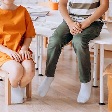 BOOPH Kids Socks for Boys Girls Low Cut Athletic Ankle Socks 6-8 Years White