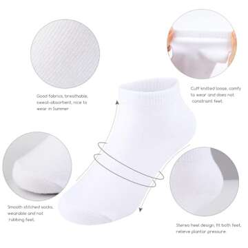 BOOPH Kids Socks for Boys Girls Low Cut Athletic Ankle Socks 6-8 Years White