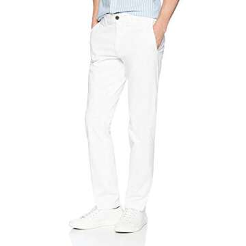 Goodthreads Men's Slim-Fit Washed Comfort Stretch Chino Pant, White, 34W x 32L