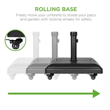 Heavy Duty Square Umbrella Base with Wheels and Handles