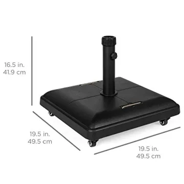 Heavy Duty Square Umbrella Base with Wheels and Handles