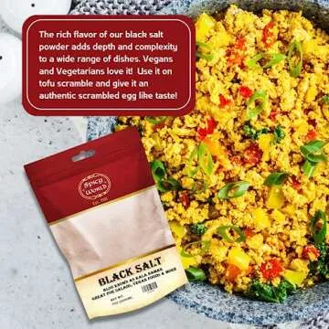 Spicy World Black Salt Powder (Kala Namak Mineral) 7 Oz - Vegan, Pure, Unrefined, Non-GMO & Natural - Perfect for Tofu Scramble, Egg Taste