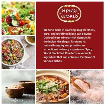 Spicy World Black Salt Powder (Kala Namak Mineral) 7 Oz - Vegan, Pure, Unrefined, Non-GMO & Natural - Perfect for Tofu Scramble, Egg Taste