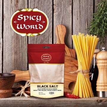 Spicy World Black Salt Powder (Kala Namak Mineral) 7 Oz - Vegan, Pure, Unrefined, Non-GMO & Natural - Perfect for Tofu Scramble, Egg Taste