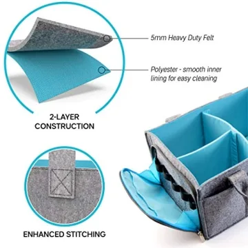 Portable Mollie Ollie Felt Caddy Organizer for All Essentials