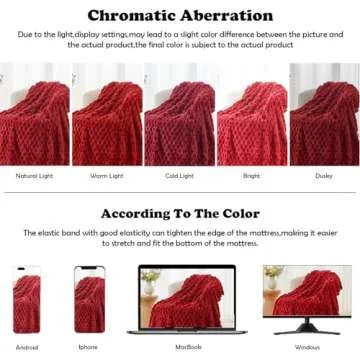NEWCOSPLAY Super Soft Throw Blanket Red Premium Silky Flannel Fleece 3D Clouds Stylish Jacquard Lightweight Bed Blanket All Season Use 350GSM (Red, Throw(50"x60"))