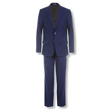 Calvin Klein Boys' 2-Piece Formal Suit Set - Infinity Blue, Size 16 Husky
