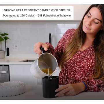 LuxyM Clear Candle Wick Stickers - 1000 PCS, Heat Resistant