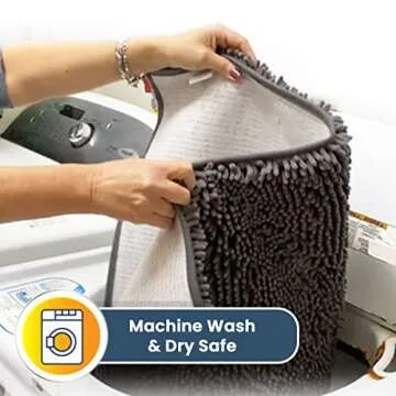 Muddy Mat® Shown on TV – Super Absorbent Microfiber Dog Door Mat for Muddy Paws, Non-Slip Washable Pet Rug, Quick Dry Chenille Entryway Carpet, Machine Washable Indoor Outdoor mat, Grey 30"x19"