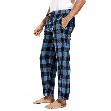 DG Hill Plaid PJ Pants - Pajama Pants Bottoms Fleece Lounge Pants - Winter Sleepwear Plaid PJs with ...