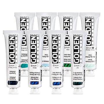 Golden Acrylics Heavy Body Acrylic Paint Set - 8 Vibrant Colors for Artists