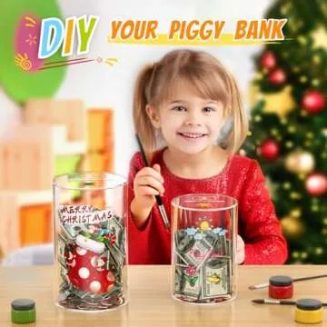 NIUBEE Clear Piggy Bank for Adults Kids, Acrylic Piggy Bank for Boys Girls to Saving Money Jar Cash Coin, Must Break to Open, Perfect Size 8" H x 5" Diameter(Medium)