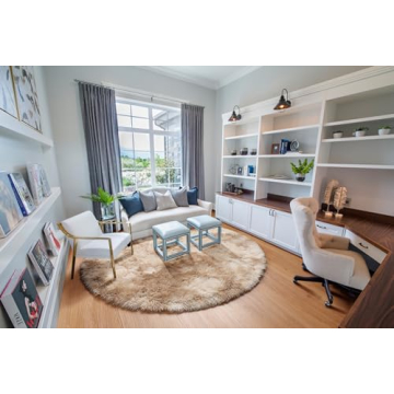 ONASAR Tie-Dye Beige Round Rug for Kids & Living Room