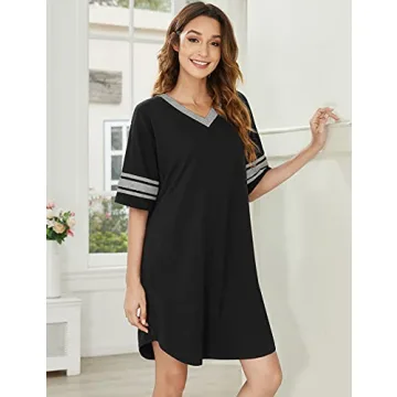 Cozy Ekouaer Women’s Nightgown Short Sleeve Sleepshirt