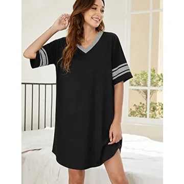 Cozy Ekouaer Women’s Nightgown Short Sleeve Sleepshirt