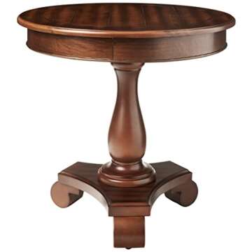 Roundhill Furniture Rene Round Wood Pedestal Side Table