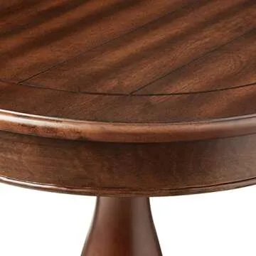 Roundhill Furniture Rene Round Wood Pedestal Side Table