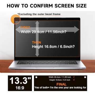 Mamol 13.3" Laptop Privacy Screen - Secure Your Data