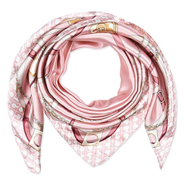 Corciova 35 x 35 Women Silk Hair Scarf - Pale Pink Elegance
