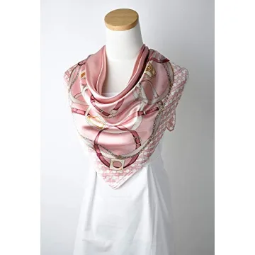 Corciova 35 x 35 Women Silk Hair Scarf - Pale Pink Elegance