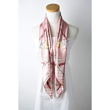 Corciova 35 x 35 Women Silk Hair Scarf - Pale Pink Elegance