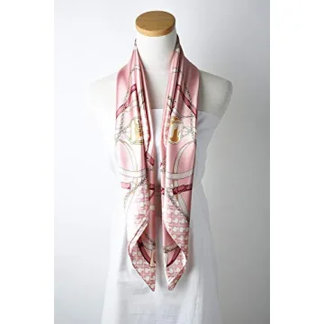 Corciova 35 x 35 Women Silk Hair Scarf - Pale Pink Elegance
