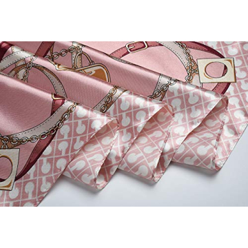 Corciova 35 x 35 Women Silk Hair Scarf - Pale Pink Elegance