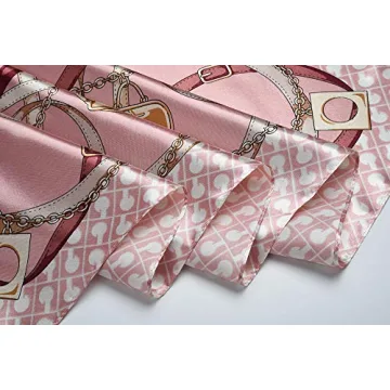 Corciova 35 x 35 Women Silk Hair Scarf - Pale Pink Elegance