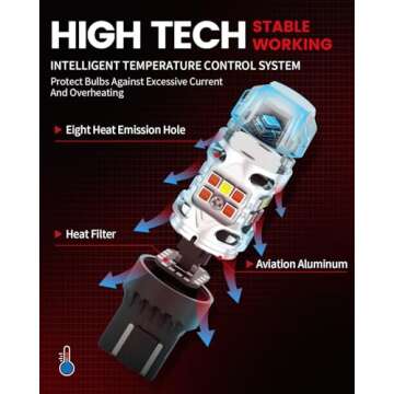 LASFIT T3 7443 Switchback LED Bulb for Toyota Tacoma 2024-2025 7444 LED Front Turn Signal Light Parking Light 7444NA Built in Resistor 100% Error Free White Amber(2pcs)