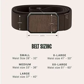 Groove Life Groove Belt Walnut/Brown - Men's Stretch Nylon Belt with Magnetic Aluminum Buckle, Lifetime Coverage - Medium (33-36")