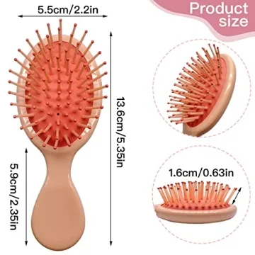 6 Mini Wet Hair Brushes for Tangle-Free Hair Anywhere
